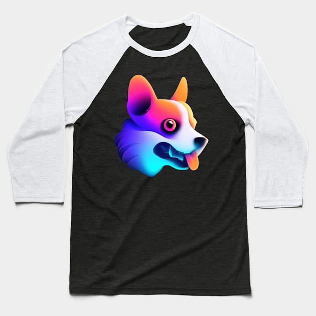 Corgi Cyberpunk Halloween Synthwave Spooky Baseball T-Shirt by BetterManufaktur